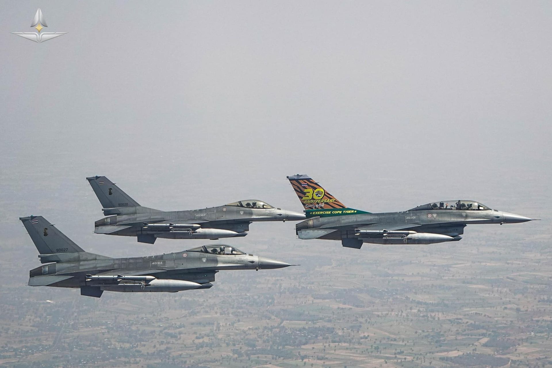 We are here F-16 MLU 403 squadron RTAF Vertical Stabilizer painted to ...